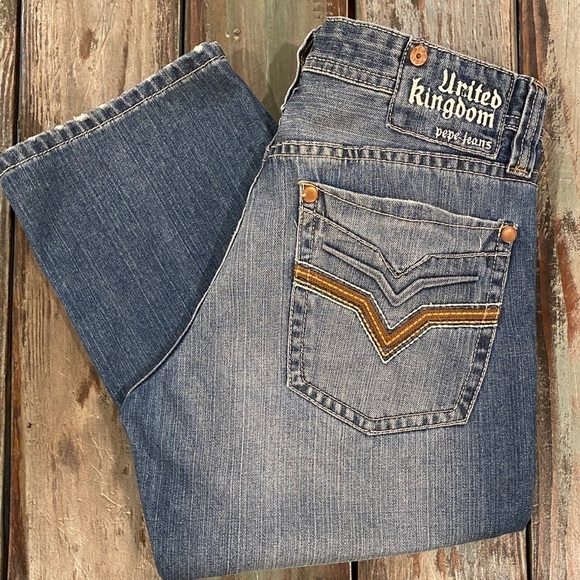 Pepe Jeans 32x30 United Kingdom Y2K Style Mens Straight Leg Logo Embroidered - Picture 1 of 13